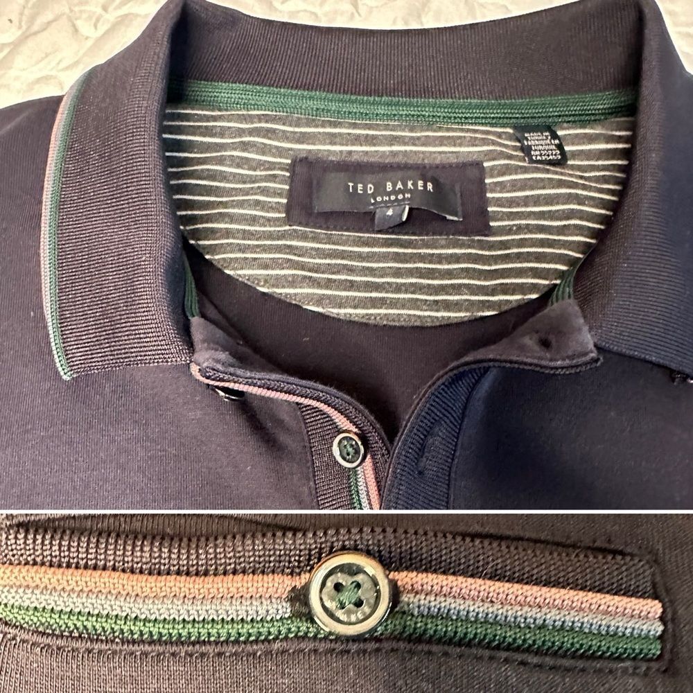 Ted Baker London Men’s Vintage Long-Sleeve Golf Polo Shirt Size M Retro Preppy - Picture 6 of 11